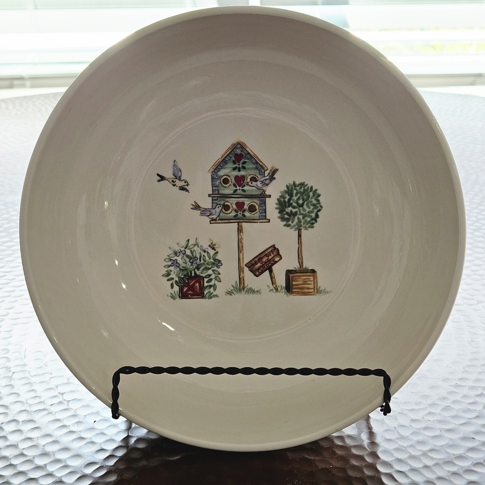 Thomson Pottery Birdhouse 9" Serving Bowl Ceramic Cottagecore Kitchen Dish